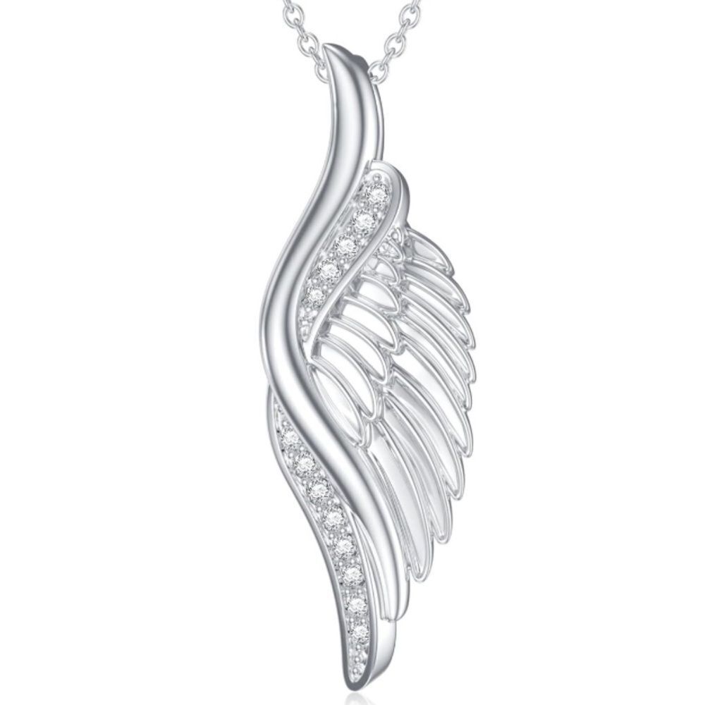 18k 925 Angel Wing Diamond Necklace